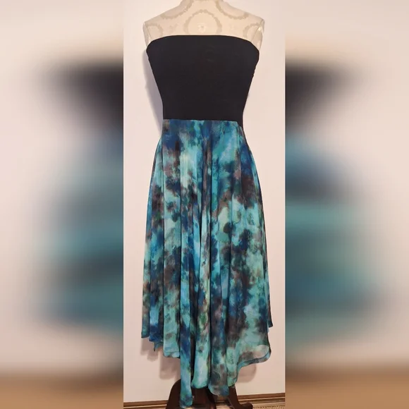 Chic Black and Teal Sun Dress By Red Coral - Picture 1 of 14